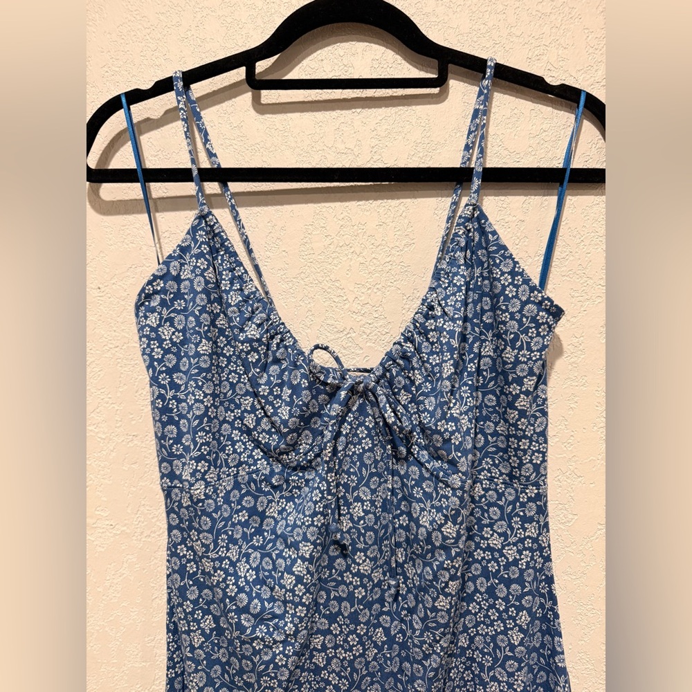 Z Supply - Floral Blue Spaghetti Strap Top